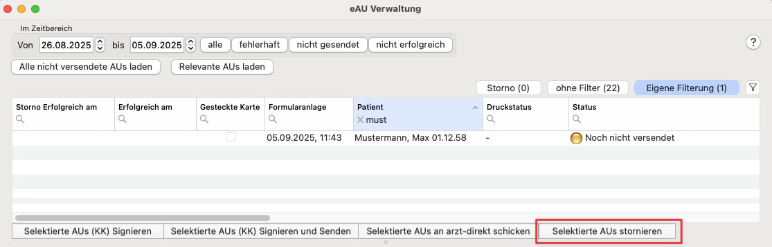 tomedo changelog 159 eau stornieren mehrere