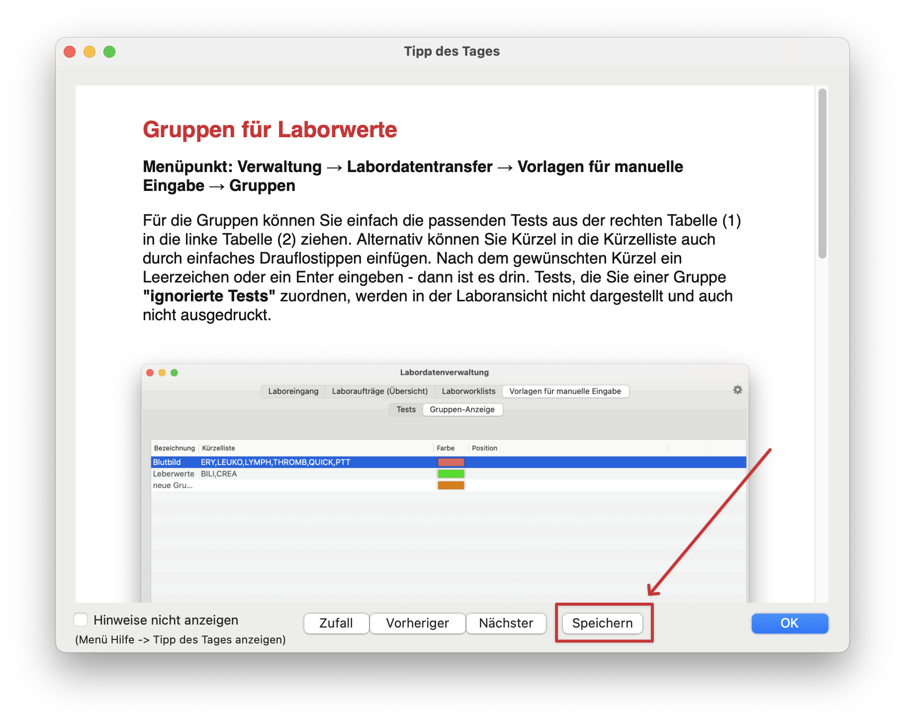 tomedo changelog 159 tdt speichern