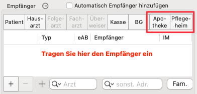 tomedo changelog 160 Apotheke Pflegeheim als Empfaenger