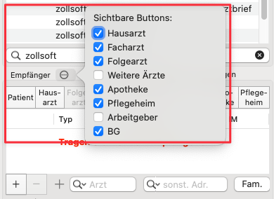 tomedo changelog 160 Empfaenger Konfiguration