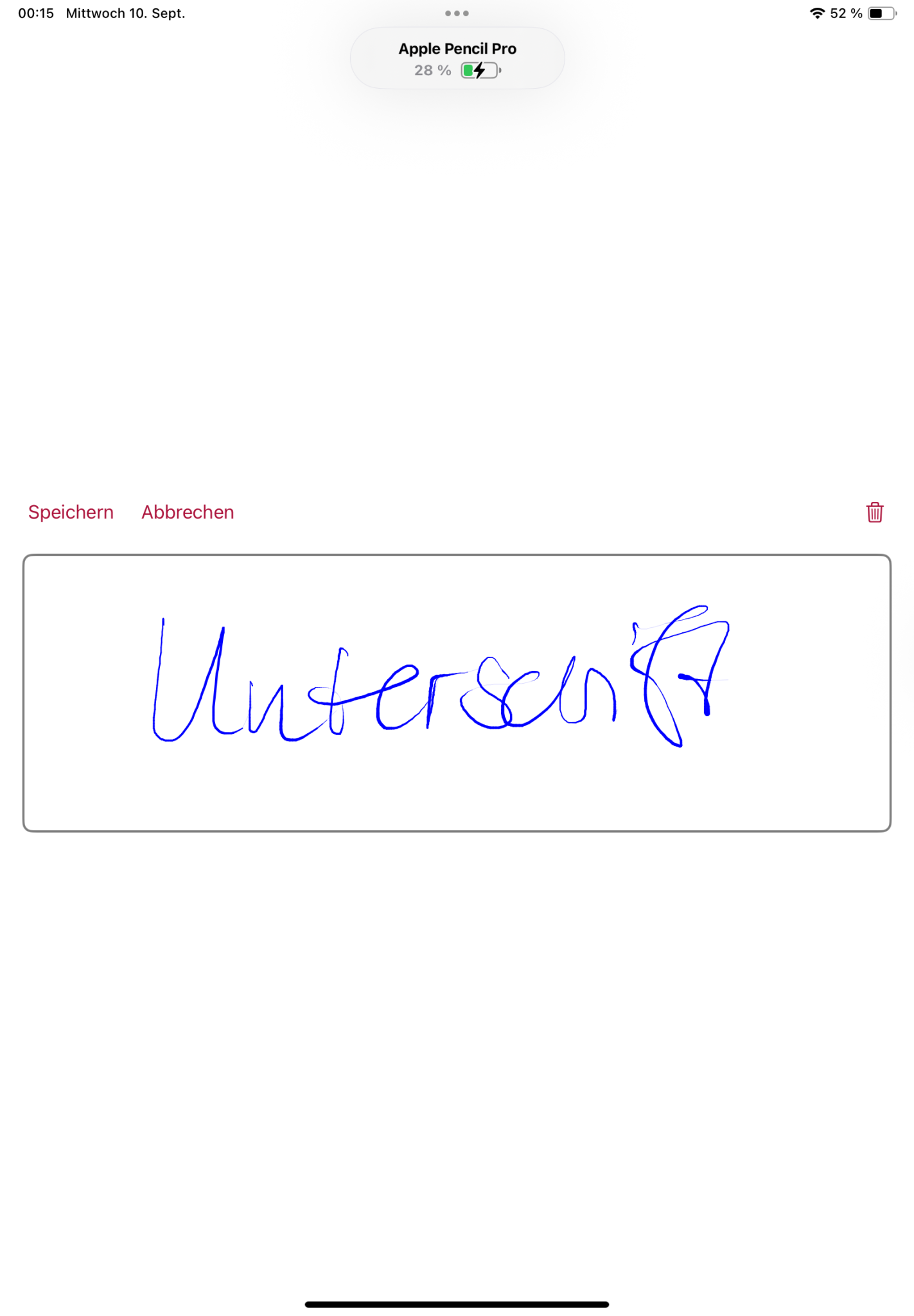 tomedo handbuch ios app handoff dokument bearbeitung rechnung unterschrift mit apple pencil