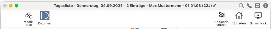 tomedo handbuch tagesliste graue titelleiste