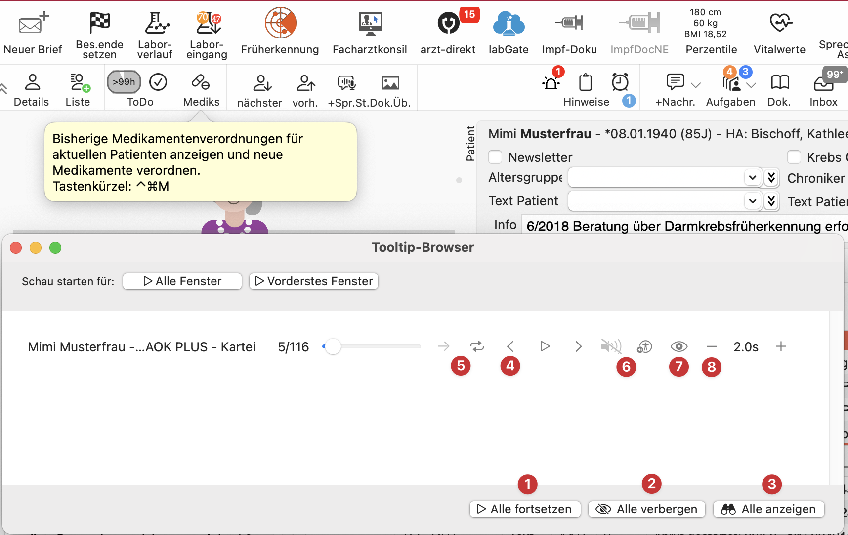 tomedo handbuch tipps tooltip browser