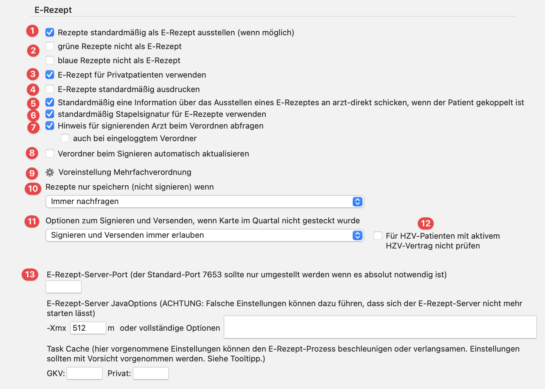 tomedo handbuch medikamente medikamentenverordnung eRezept Einstellungen