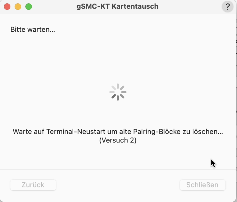 Neustart und loeschen der Pairing Bloecke