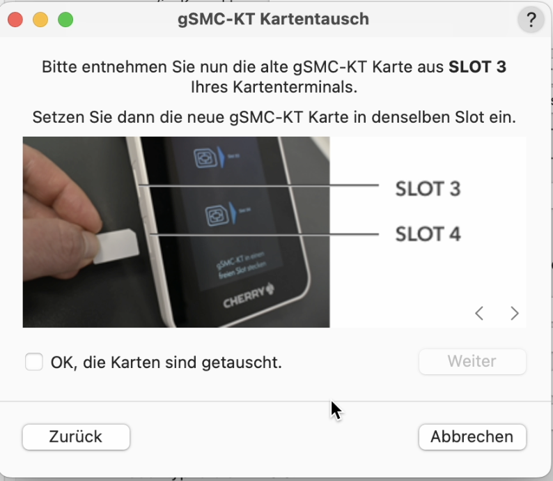 Slot und Entnahme Cherry