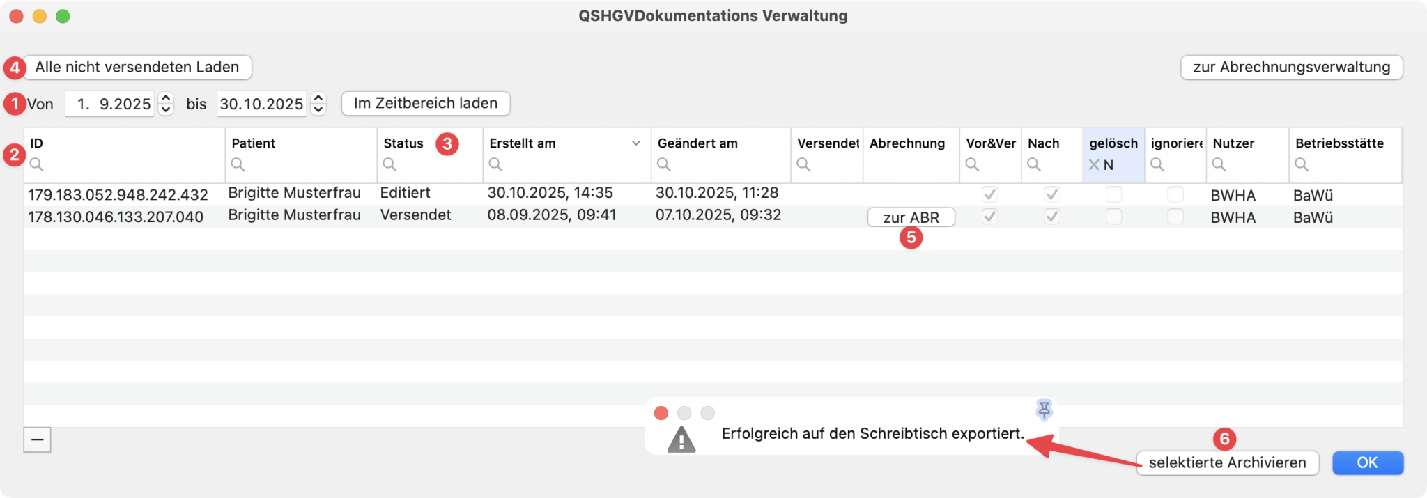 tomedo handbuch abrechnung qualitaetssicherung hoergeraeteversorgung die dokumentationsuebersicht