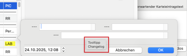 tomedo changelog 161 CKE Tooltipp