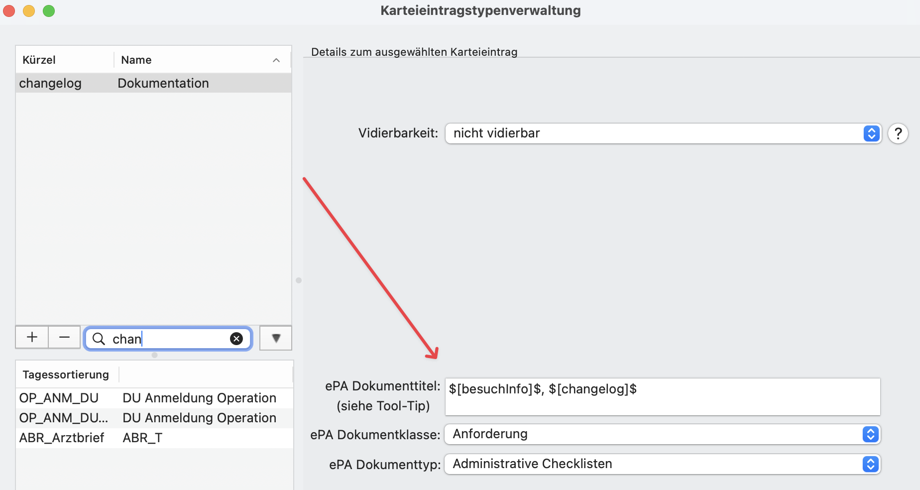 tomedo changelog 161 ePA dokumententitel