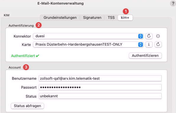 tomedo changelog 161 kim mail konto Konfiguration