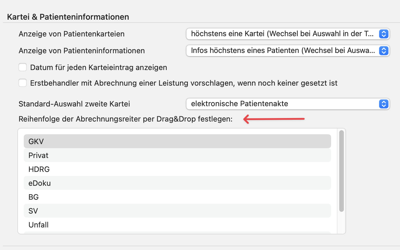tomedo handbuch abrechnungstab reihenfolge