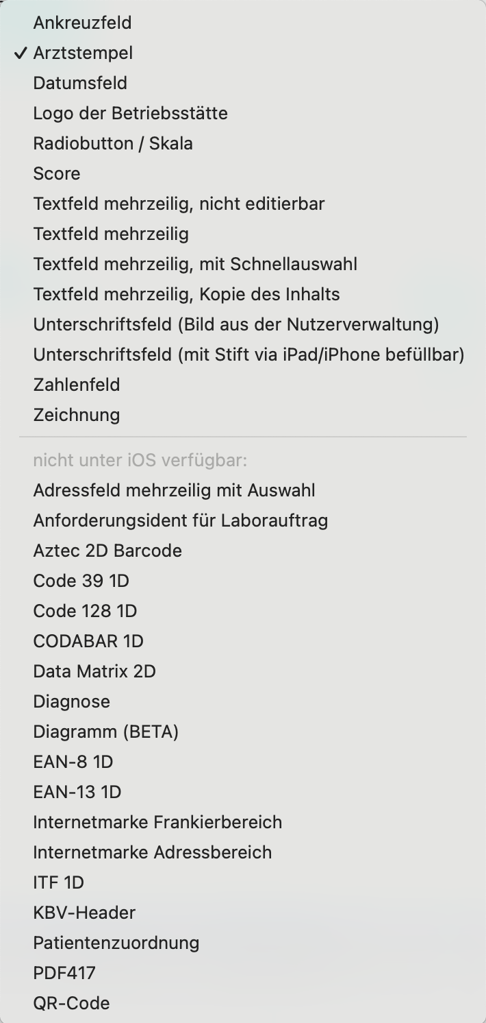 tomedo handbuch formulare customformulare Zeilenmodus