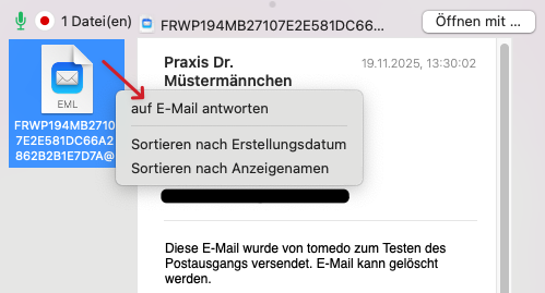 tomedo changelog 162 e mail antworten