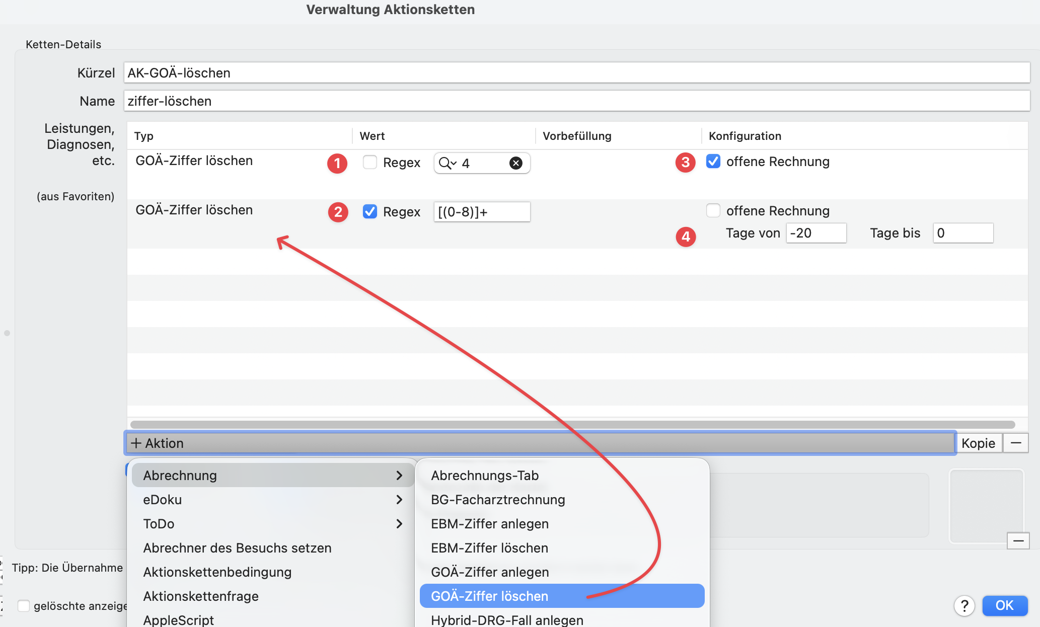 tomedo changelog 162 goae aktionskette loeschen