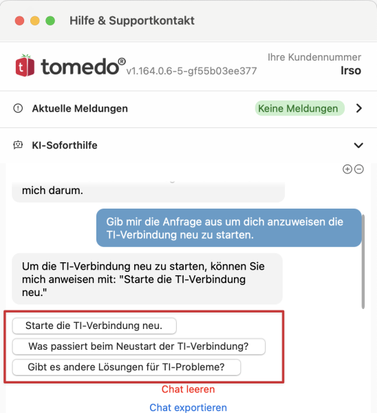 tomedo handbuch intelligence supportkontakt vorgeschlagene anfragen