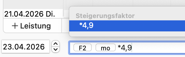 tomedo changelog 167 Kommandozeile Steigerungsfaktor