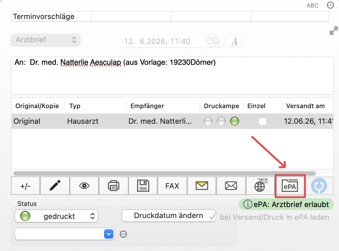 tomedo changelog 170 epa icon karteieintrag